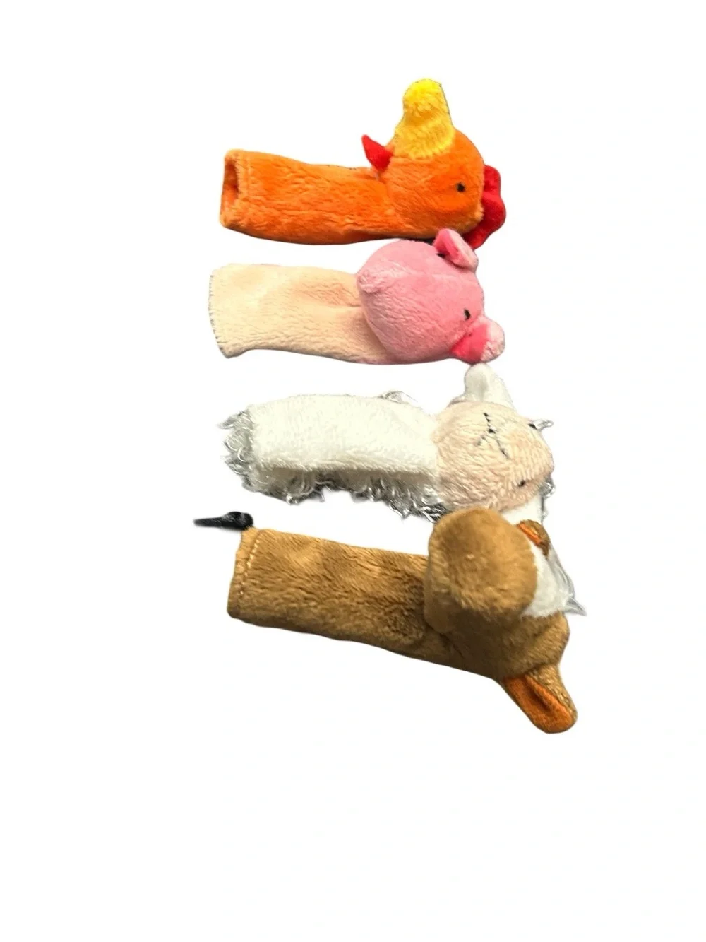 Plush Farm Animal Finger Puppets Set Storytelling Prop Chicken Pig Horse Sheep